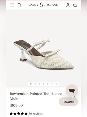Bowtention Pointed Toe Heeled Mule — Cream